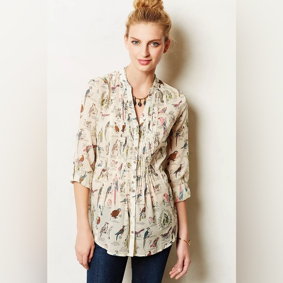 MAEVE by ANTHROPOLOGIE NWOT Pintucked Buttondown - Picture 1 of 8